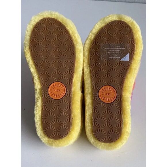 UGG Fluff Yeah Women’s Sz 7 Slipper Slides Yellow Orange Pink 1097169 NEW - Picture 10 of 10
